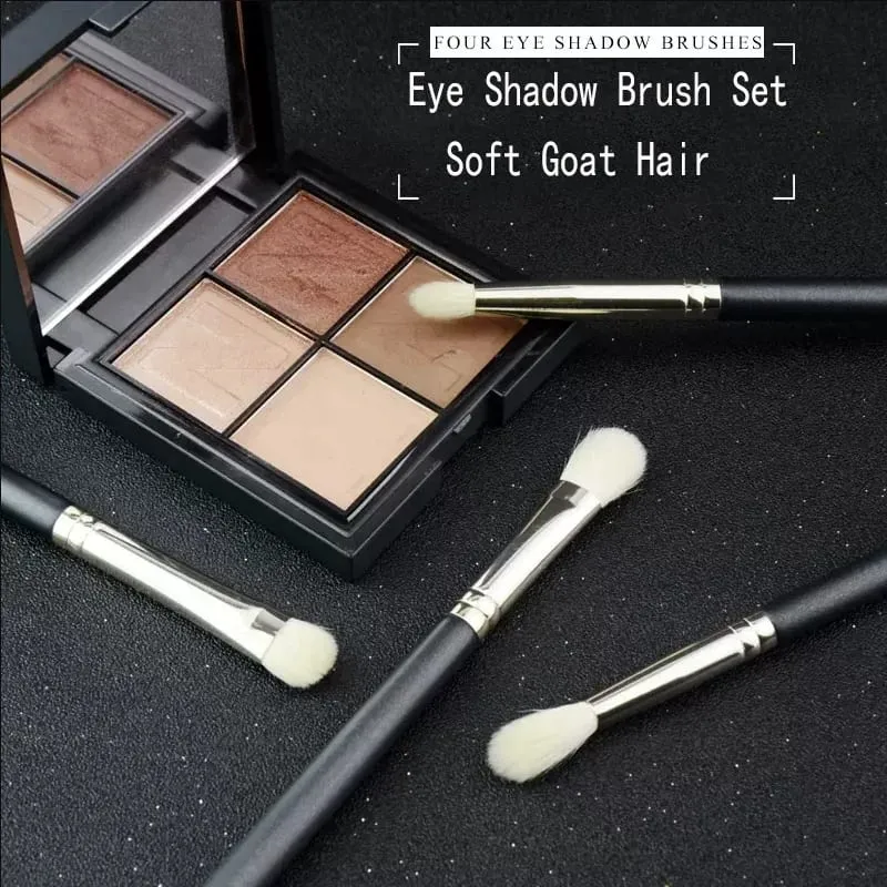 4Pcs Makeup Eyeshadow Brush Flat Eye Shadow Shader crease Blending Brushes Goat Hair Eye Shadow Liquid Cream Powder Make Up Tool — image 2