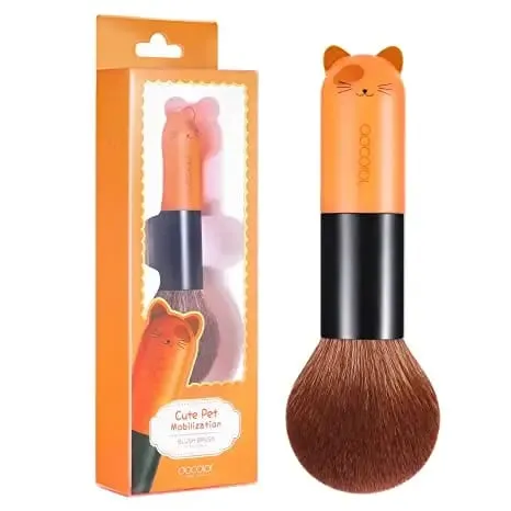 Docolor Makeup Foundation Brushes Cute Cartoon Face Kabuki Blush Powder Contour Fan Makeup Brush Synthetic Hairs Make up Tools