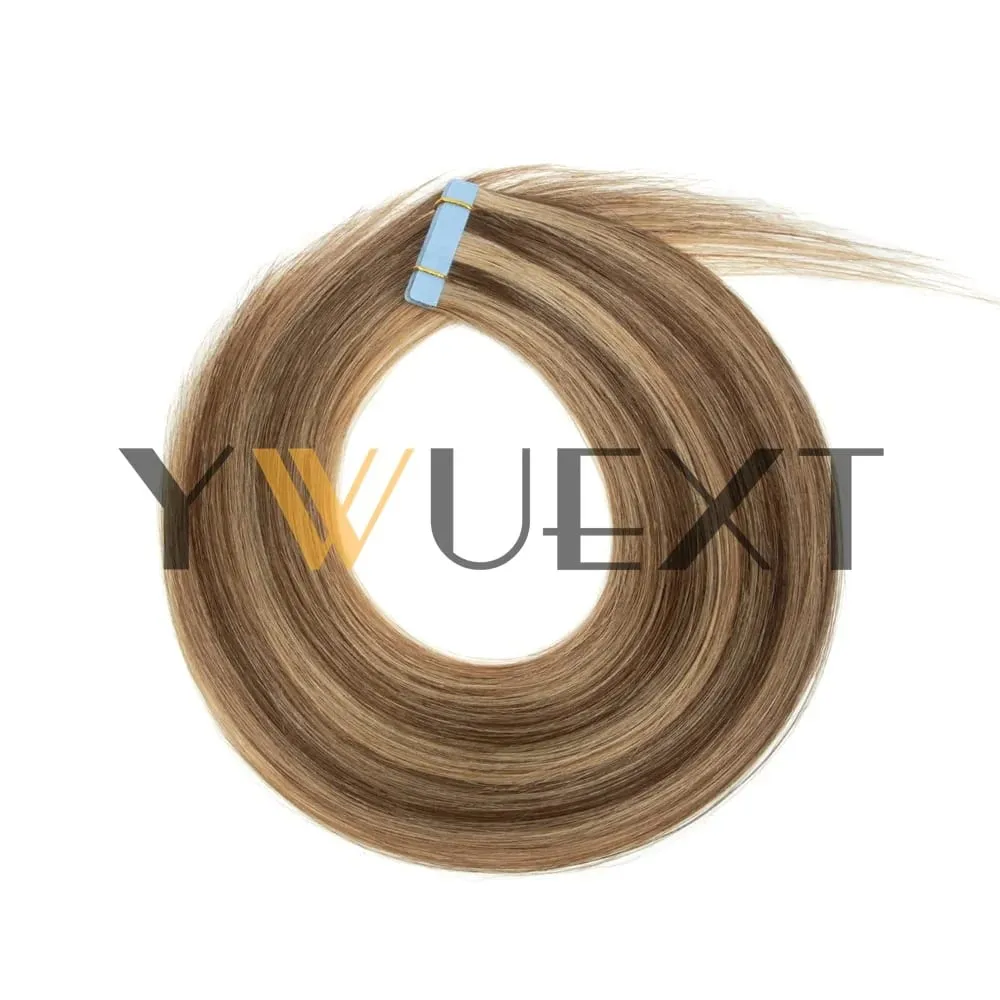 Tape in Human Hair Extensions 12-20 Inches Seamless PU Skin Weft Tape Hair Natural Straight 20pcs/pack 30G Tape Glue — image 15