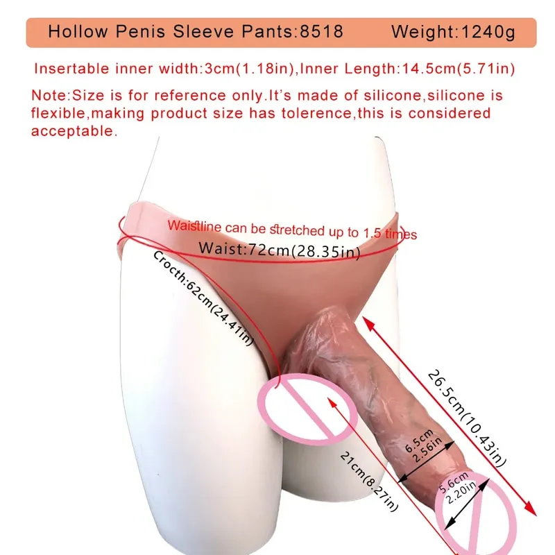 Pantalon gode creux à gros nœud pour hommes adultes, manchon de pénis à sangle, sous-vêtements pour Couples, plaisir sexuel, produits érotiques