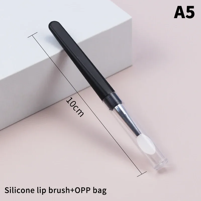 ★▲1 ชิ้น แปรงแต่งหน้าอายแชโดว์แบบพกพา ขนาดเดินทาง แปรงแต่งหน้า คิ้ว ซิลิโคน Glit เครื่องมือเครื่องสำอางที่จำเป็นพร้อมฝาปิด