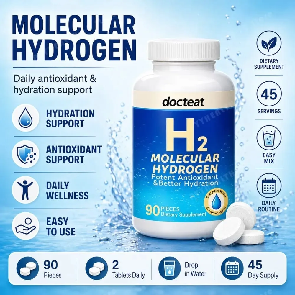 90st H2 molekylärt vätevattentabletter med magnesium 160mg brusdryckstillskott för vätsketillskott för resor och hem