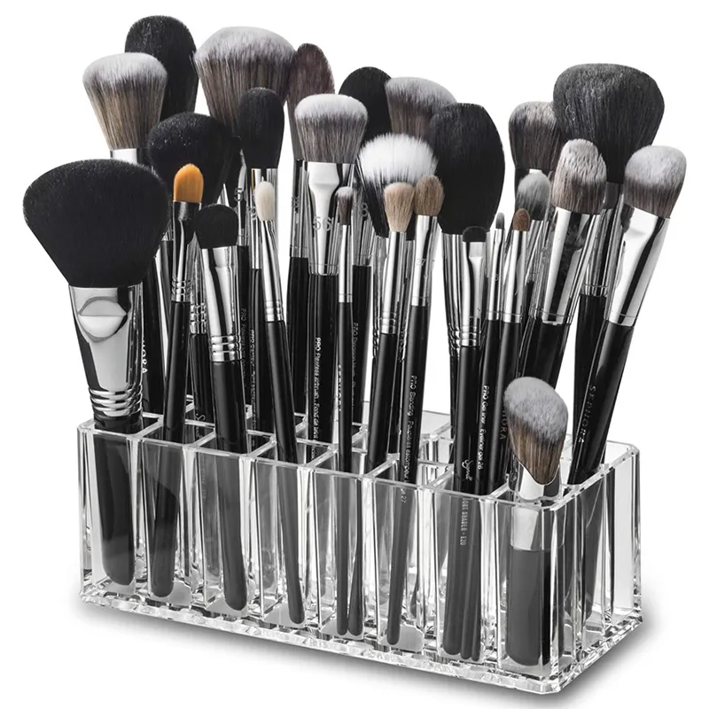 24 Slots Makeup Brush Organizer Acrylic Lipstick Organizer Cosmetic Storage Makeup Lipgloss Display Box Makeup Brushes Storage — image 5