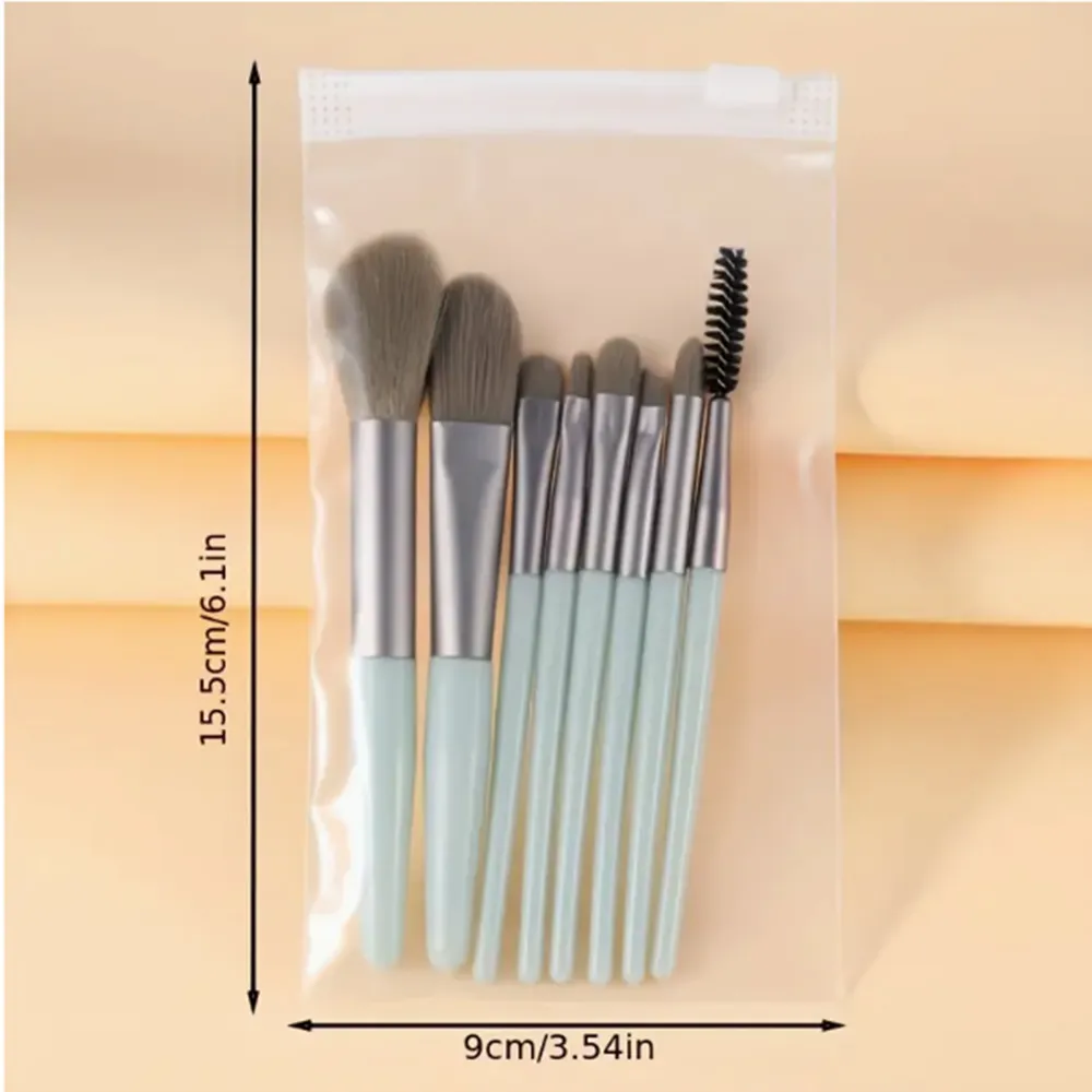 8-Piece Portable Concealer Foundation Make-Up Makeup Brush Soft Hair Eye Makeup Tools Beginner mini Set Alcohol Free — image 2