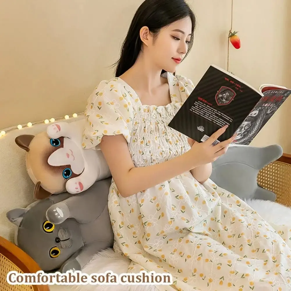 Cute 50/70cm Cat Plush Toy Long Lovely Sleeping Throw Pillow Soft Creative Stuffed Animal Home Decor