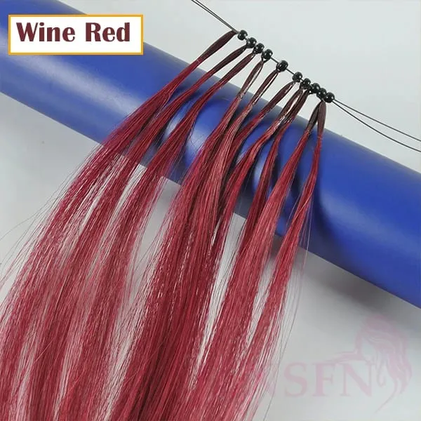 8D Natural Hair Extensions Human Hair 10pcs 0.5g/s Micro Ring 18Inch Micro Link Hair Loop Extension For Women variety of color