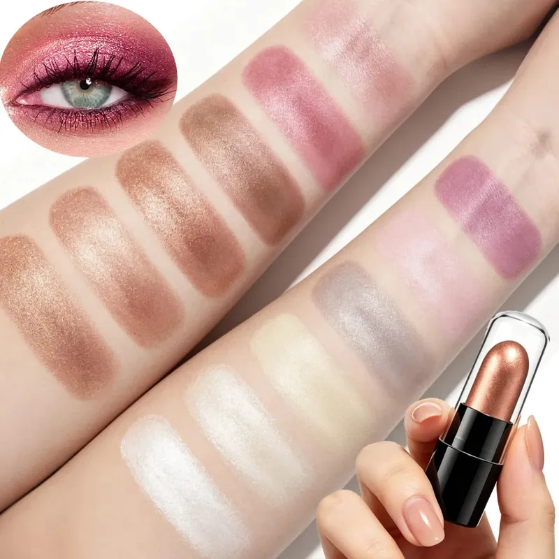 DNM 12 Color Makeup Set Capsule Eye Shadow Stick Durable And Easy To Color Pearl Light Shiny And Sleeping Silkworm Brightenin