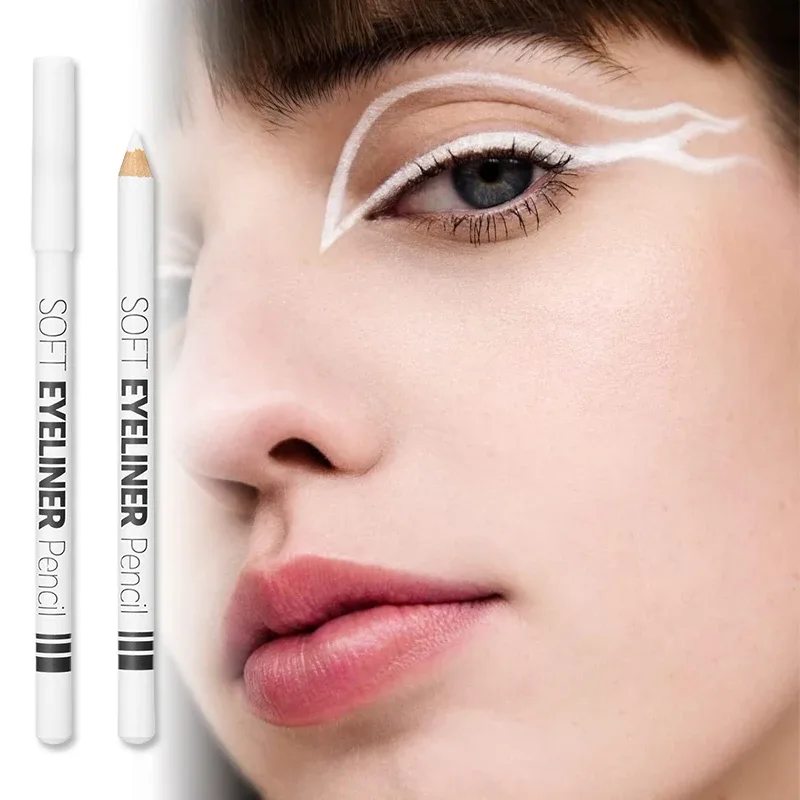 1/12pcs White Eyeliner Makeup Smooth Easy To Wear Lasting Eyes Brightener Waterproof Fashion Eyes Liner Pencils Eye Makeup Tool