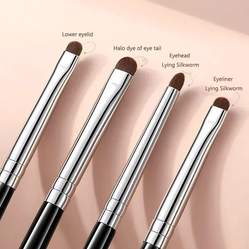 Natural Eye Makeup Brushes Set Eyeshadow Brush Eyebrow Contour Eyeliner Brush Women Eyes Cosmetic Blending Detail Make Up Tools