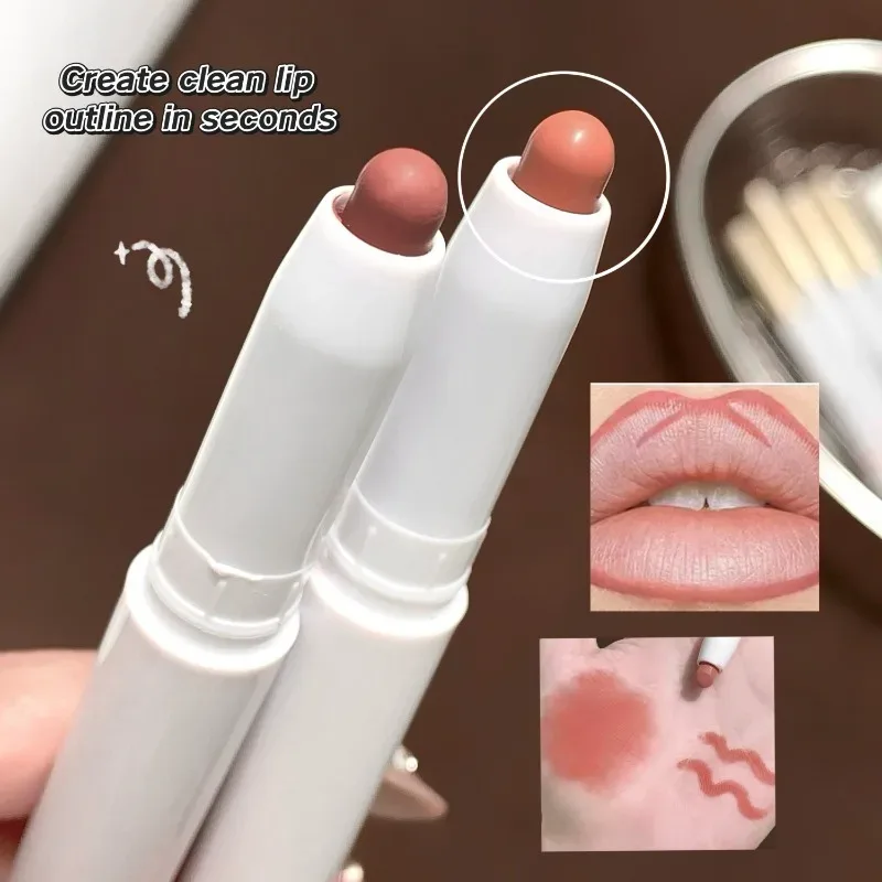 Matte Lip Liner Pencil Waterproof Multi-use Smooth Velvet Lip Outline Lipstick Pen Shaping Plump Lips Contour Lasting Lip Makeup