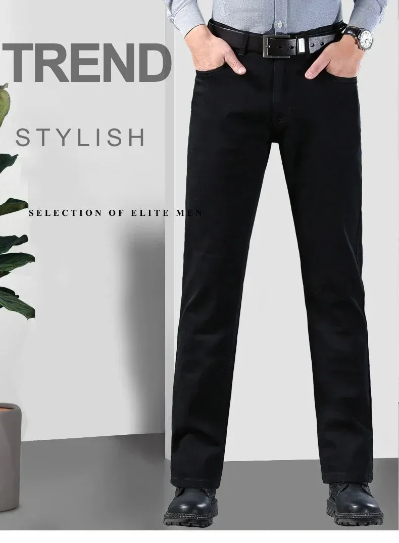 Men Classic Advanced Fashion Brand Jeans Jean Homme Man Soft Stretch Black Biker Masculino Denim Trousers Mens Pants Overalls