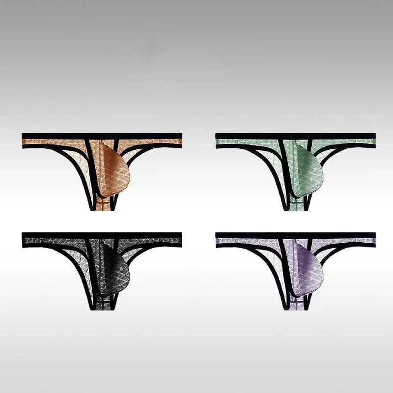 Men's Underwear Sexy Low Waisted Comfortable Triangle Pants Ice Silk Mesh Transparent Briefs — image 6