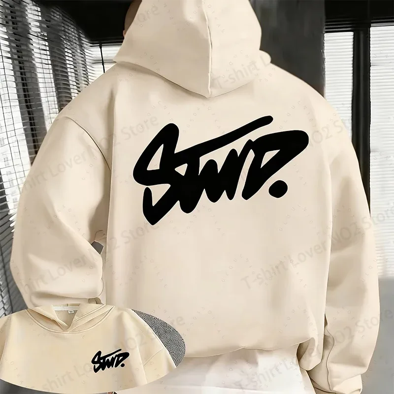 New Men's Hooded Sweatshirt Casual and Fashionable Soft and Comfortable Featuring Letter-Printed Patterns