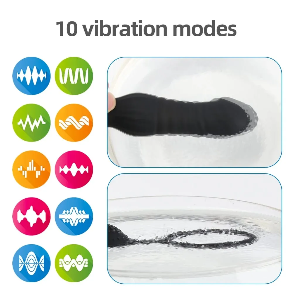 Stoßender Analvibrator mit Penisring, Prostata-Massagegerät, Analplug-Vibrator, Fernbedienung, Buttplug, Sexspielzeug für Männer und Paare
