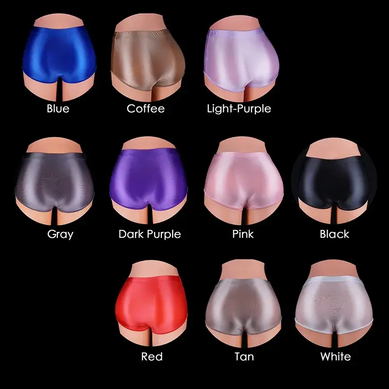 Satin Glossy Spandex Shorts for men Extra Short Biker Shorts Shiny Fitness Clothes Sexy Glitter Running Gym sexy underwear men