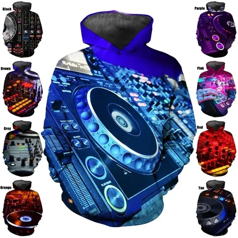 Yeni Moda 3D Baskı DJ Desen Kapüşonlular Erkekler Için Rahat Kazak Tişörtü Üstleri erkek streetwear Büyük Boy Kapüşonlular Ropa Hombre