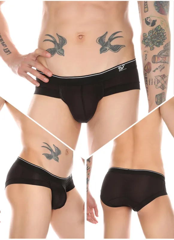 Summer Men's Underwear Boxers Bulge Ice Silk Briefs Ultra-thin Breathable Cool Panties