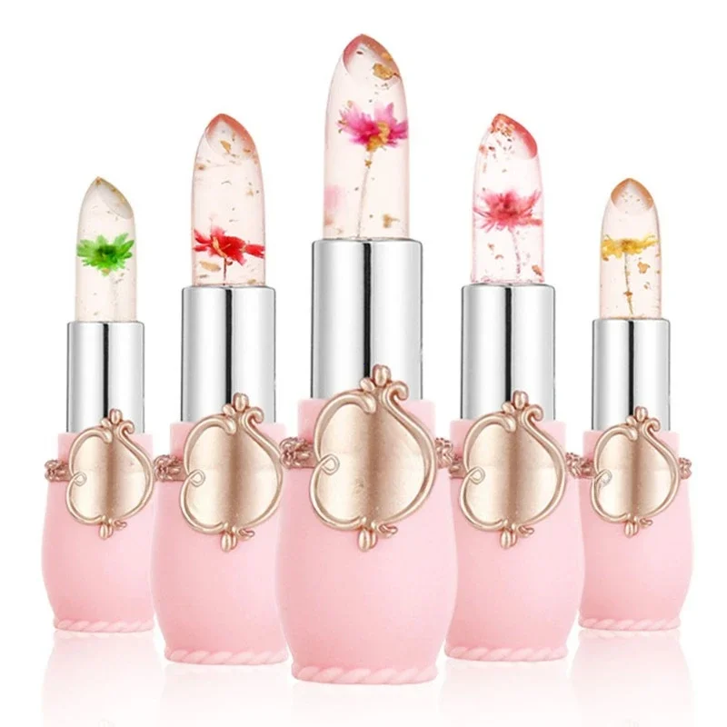 Flower Jelly Lipstick Set Temperature Change Moisturizer Flower Lip Stick Long Lasting Lip Balm Magic Color Change Lip Gloss Set — image 5