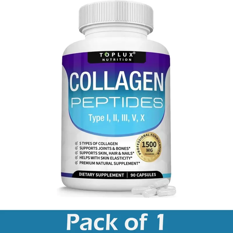 Cápsulas de múltiplos peptídeos de colágeno 1800 mg - pílulas de complexo de colágeno de proteína hidrolisada promovem articulações da pele e do cabelo para homens e mulheres