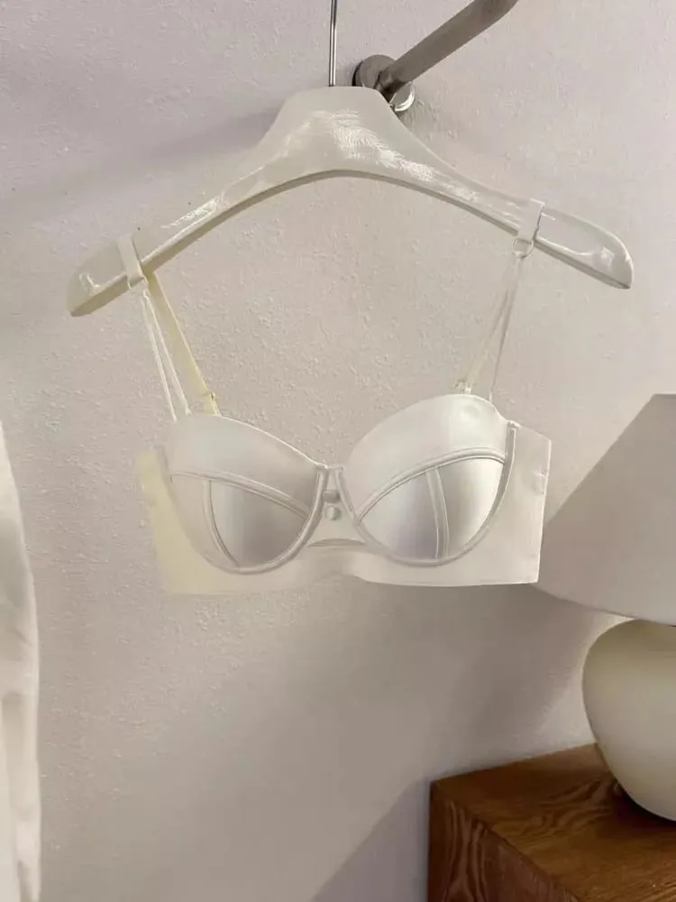 AA Cup Strapless Bra Set Fixed Half Cup Built-in Lift Lingerie Push Up Convertible Underwear Push Up Convertible Underwear