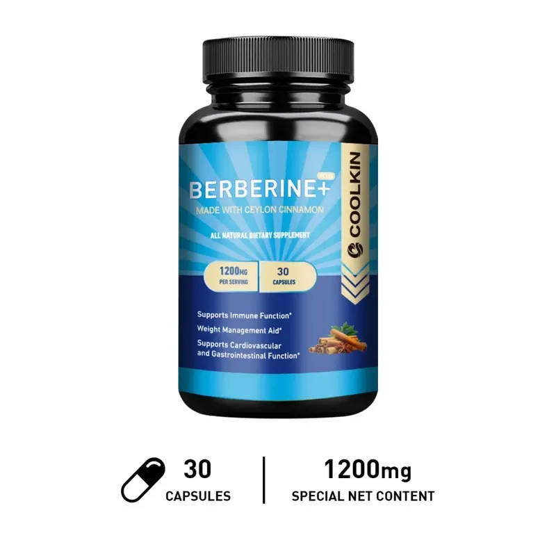 Premium Berberine HCl 1200 Mg Plus Organic Ceylon Cinnamon - Immune System Support Weight Management Supplement