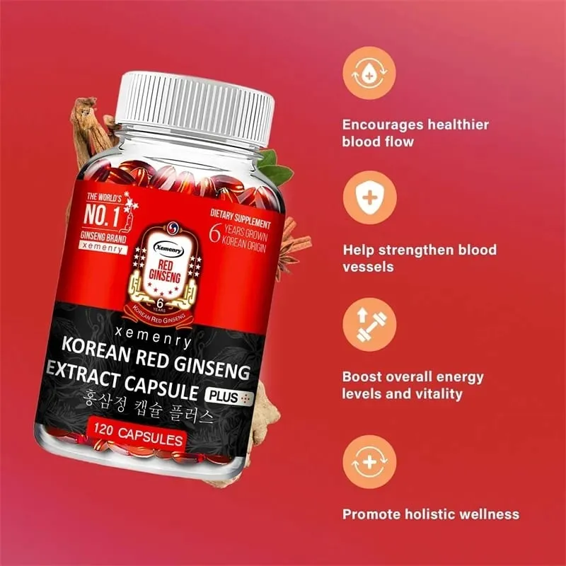 Korean Red Ginseng Extract - Supports Increased Energy Mood Endurance and Performance Improved Muscle Mass