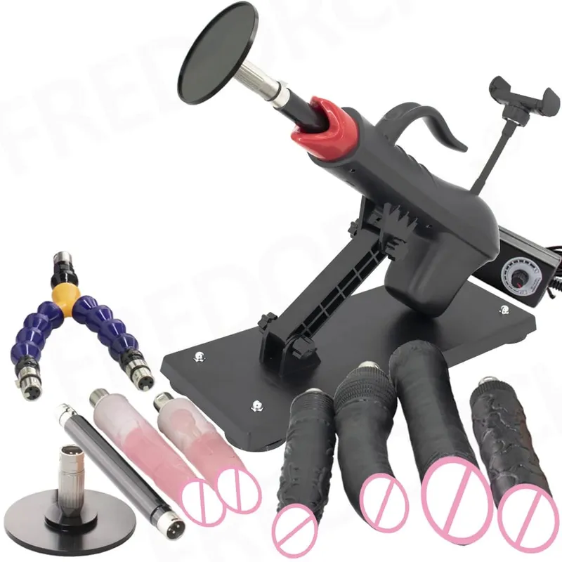 Fredorch Automatic Retractable Sex Pumping Gun Machine with Dildo For Male and Female Masturbation Sex Toy 450 Stroke per minute