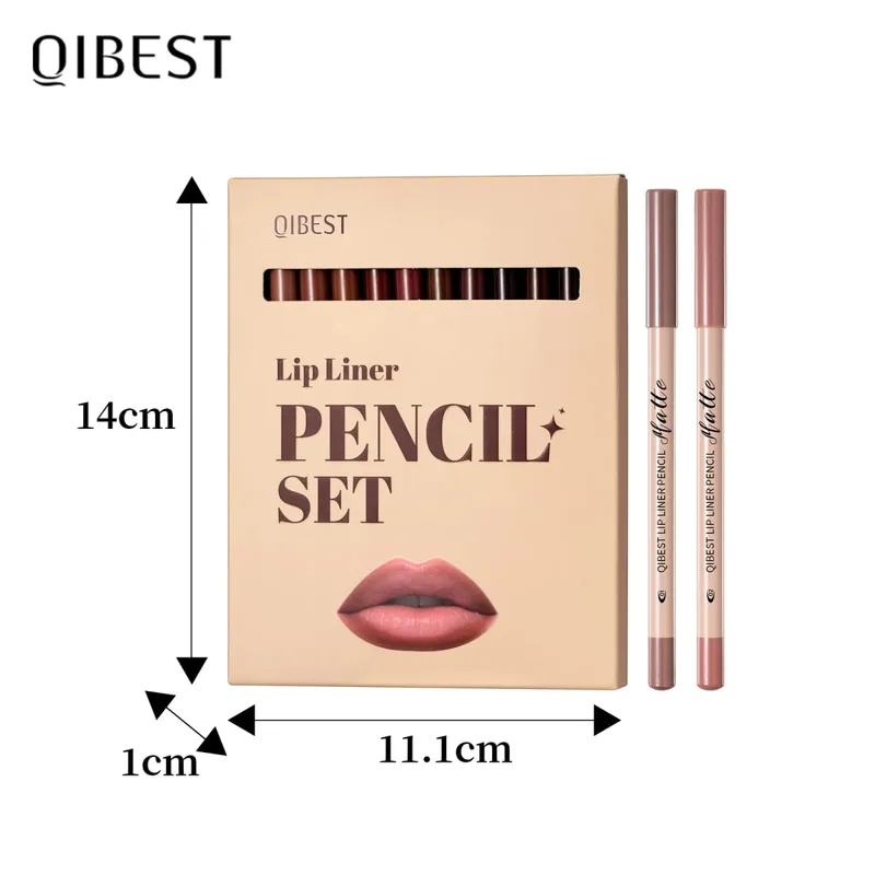 12 Colors Lip Liner Pen Set Lasting Waterproof Sweatproof Easy Coloring Non-fading Color Rendering Lipliner Set Cosmetics