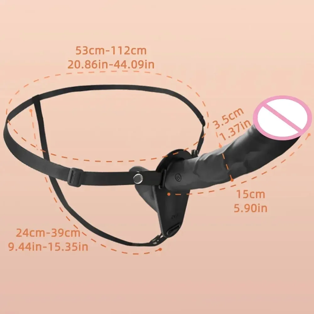 Double Head Artificial Penis Wearable Electric Strapon Vibrator For Lesbian Vibrating Sex Toys Strap On Belt Dildos For Girl — image 6