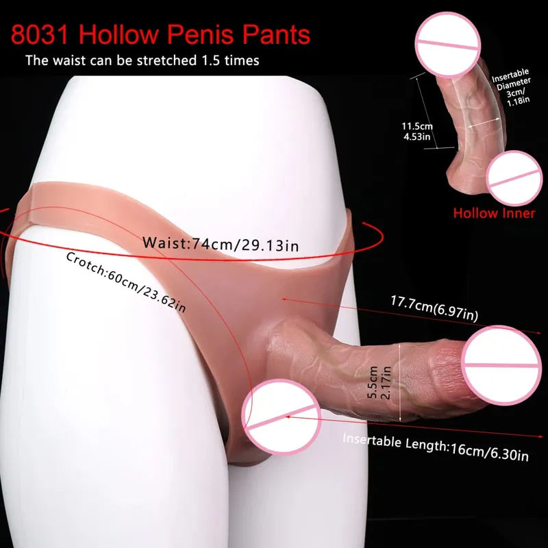 Wearable Extra Large Penis Sleeve Silicon Soft Hollow Penis Panties High-Grade Adult Intimate Toys For Men Adult 18+ Tools