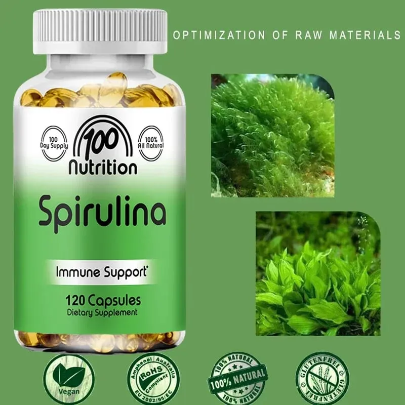 Organic Spirulina 2000 Mg Supplement - Helps Detoxification Immune System Cardiovascular Antioxidants B Vitamins
