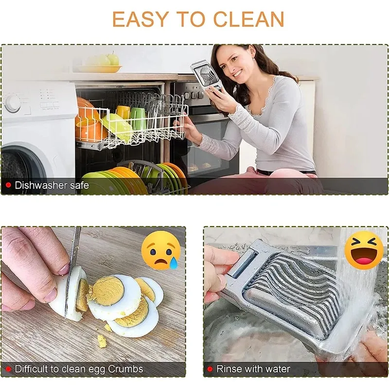 Egg Slicer for Hard Boiled Eggs Stainless Steel Wire Egg Slicer Dicer Cutter Kitchen Strawberry Mushroom Slicer JT188