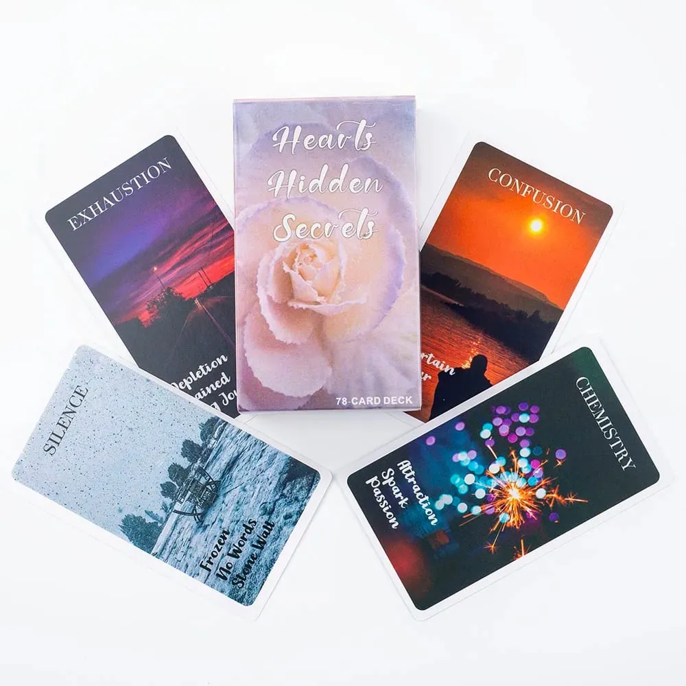Herzen, verborgene Geheimnisse, Oracle-Deck, 10,3 x 6 cm, Situationskarten, glänzend, Twin Flame-Deck, Gefühle, Botschaften, Deck, 78 Karten — image 4