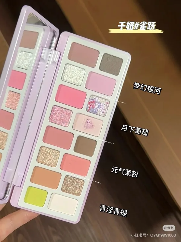 Cheeryep QianYan 16 Colors Eye Shadow Palette Pink Brown Cowboy Blue Smoky Multicolor Matte Pearl Y2K Eye Makeup