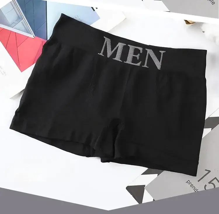 3 Pcs/Lot Panti ng Panlalaking Panloob na Kasuotang Panloob Boxers Breathable Man Boxer Solid na Pantalon Kumportableng Panlalaking Brand na Shorts Itim na Asul na Panloob