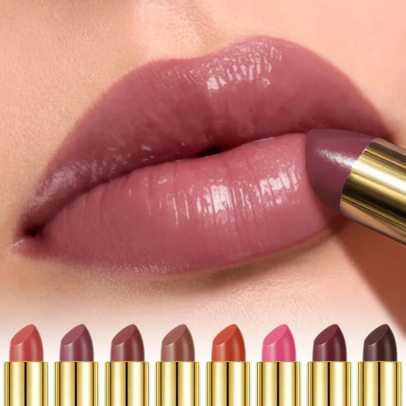 3‑in‑1 Solid Tinted Lip Oil Stick Glass Plump Glossy Finish Buildable Color Nourishing Apple Seed Oil Lip Care Makeup