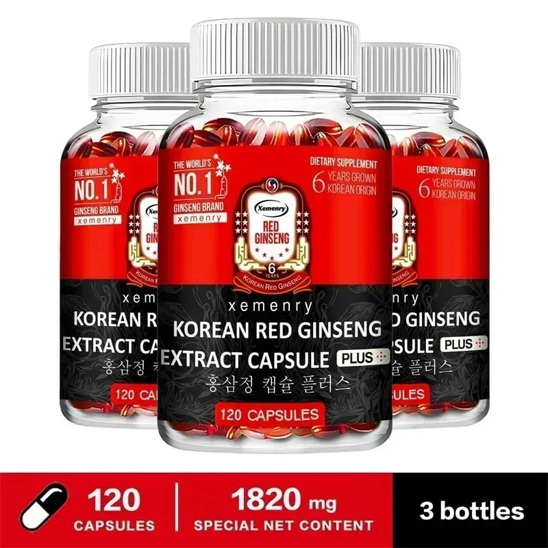 Korean Red Ginseng Supplement - Supports Overall Health Boosts Energy Production Relieves Stress and Strengthens ImmunitySupp