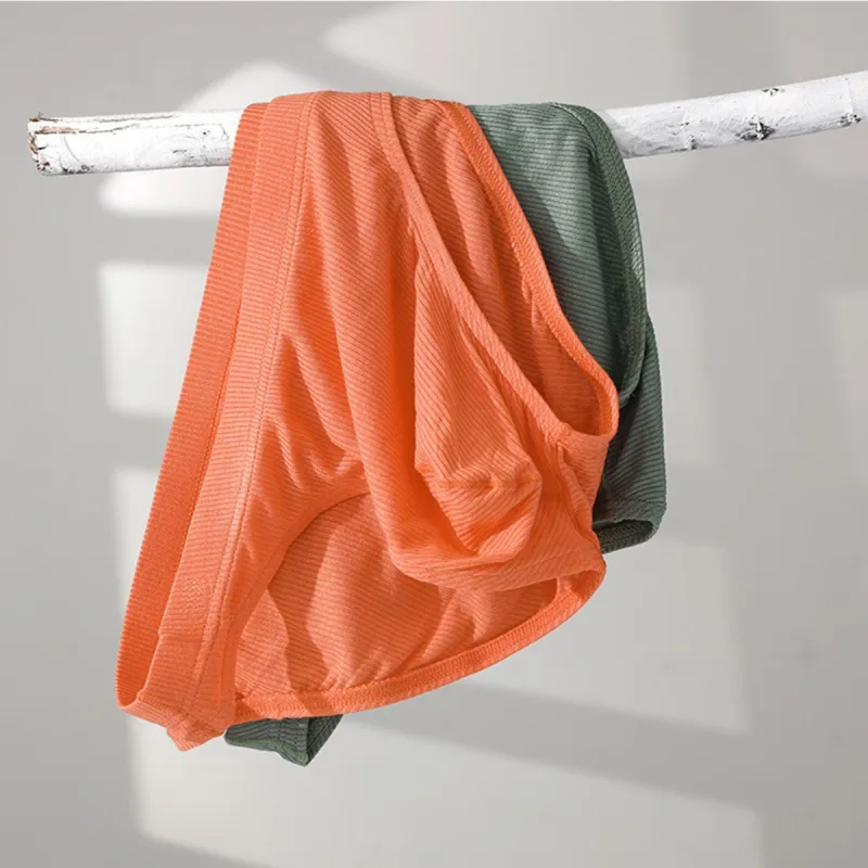 Slip in tessuto a costine da uomo Mutande Uomo Intimo sexy Traspirante Vita bassa Slip bikini da uomo Cuecas Custodia grande Hombre Sottovesti
