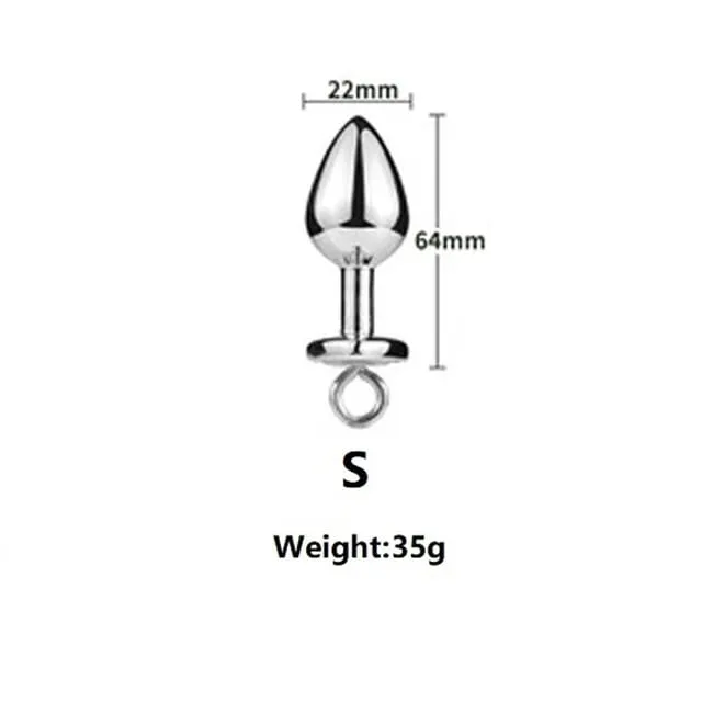 Small Size Metal Anal Beads Butt Plug Mini Rainbow Rose gold Butt Plug Crystal Jewelry Trainer Anal Dildo Masturbation Sex Toy