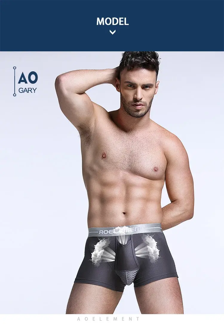 Bullet separate underwear Men's ventilated summer dry underpants Ice silk bag ice healthy boxers 3256808601319074