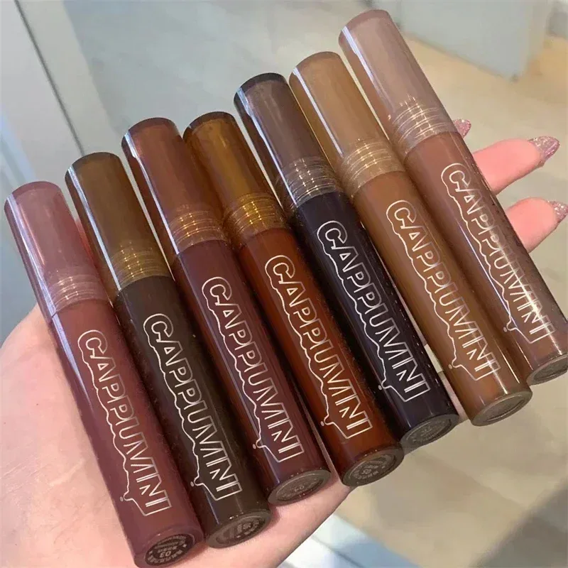 Mirror Watery Chocolate Lip Gloss Long Lasting Moisturizing Crystal Jelly Lip Tint Lipstick Nature Nude Lips Makeup Cosmetics — image 6