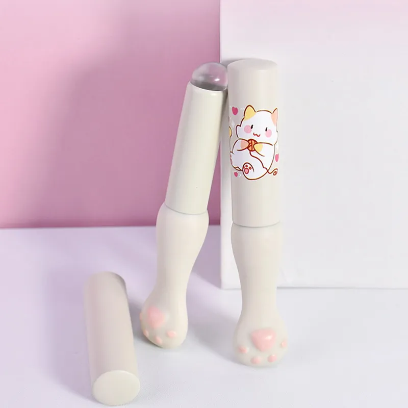 Silikonowy pędzel do ust z osłoną kątowe pędzle do korektora balsam do ust błyszczyk do ust kątowe pędzle do korektora łapa kota pędzle do makijażu — image 5