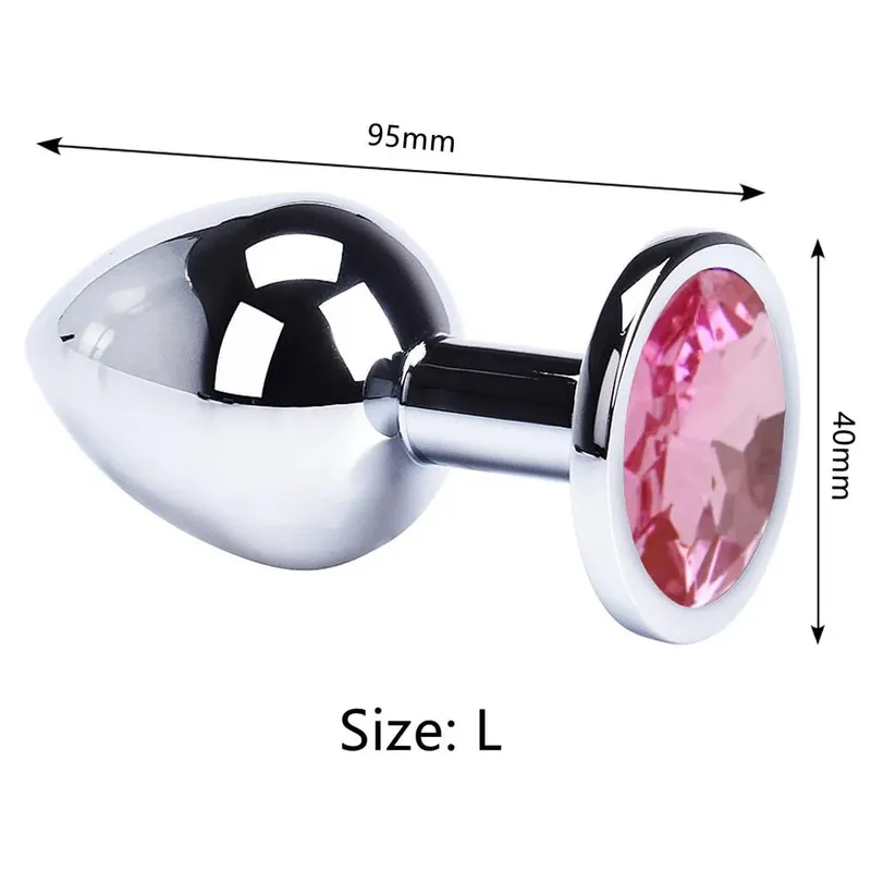 Stainless Steel Anal Plug Butt Plug With Jewelry Colorful Crystal Anus Plug Adults Sex Toys for Men Women Gay Adult Game Sex Toy