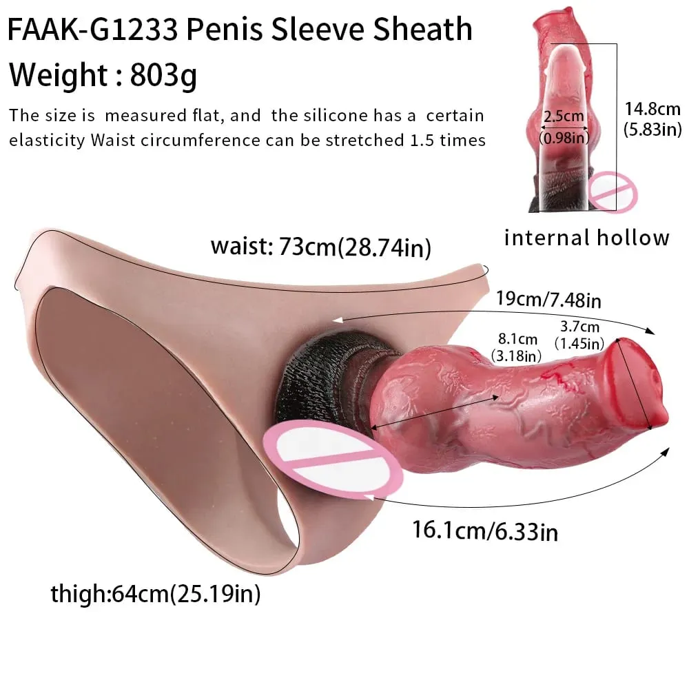 Pantalon gode creux à gros nœud pour hommes adultes, manchon de pénis à sangle, sous-vêtements pour Couples, plaisir sexuel, produits érotiques