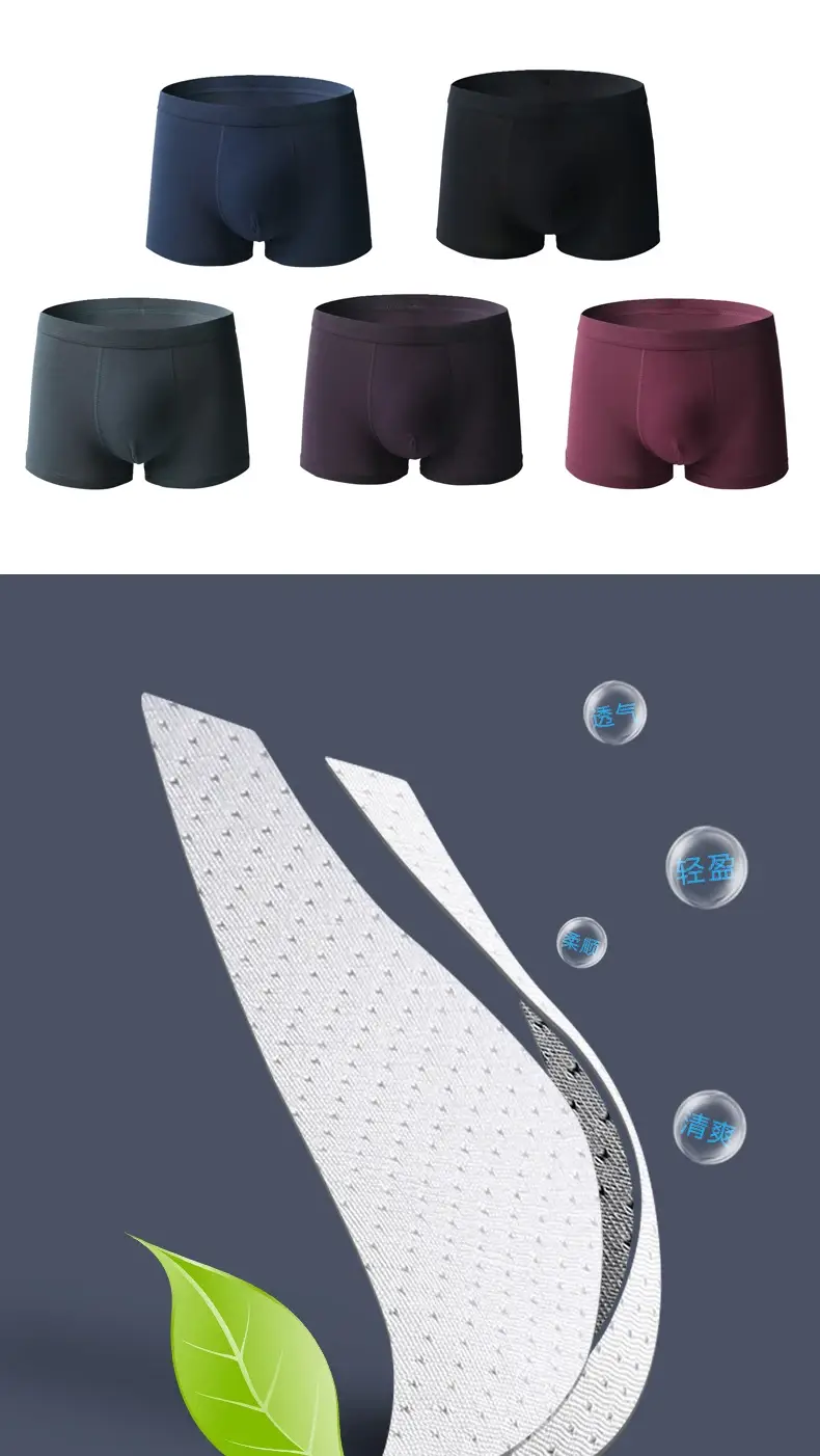 5 Pcs Men Big Size Boxer Briefs Shorts Undies Underwear Undershorts Boy Panties Cotton Underpants Knickers L XL 2XL 3XL 4XL 5XL