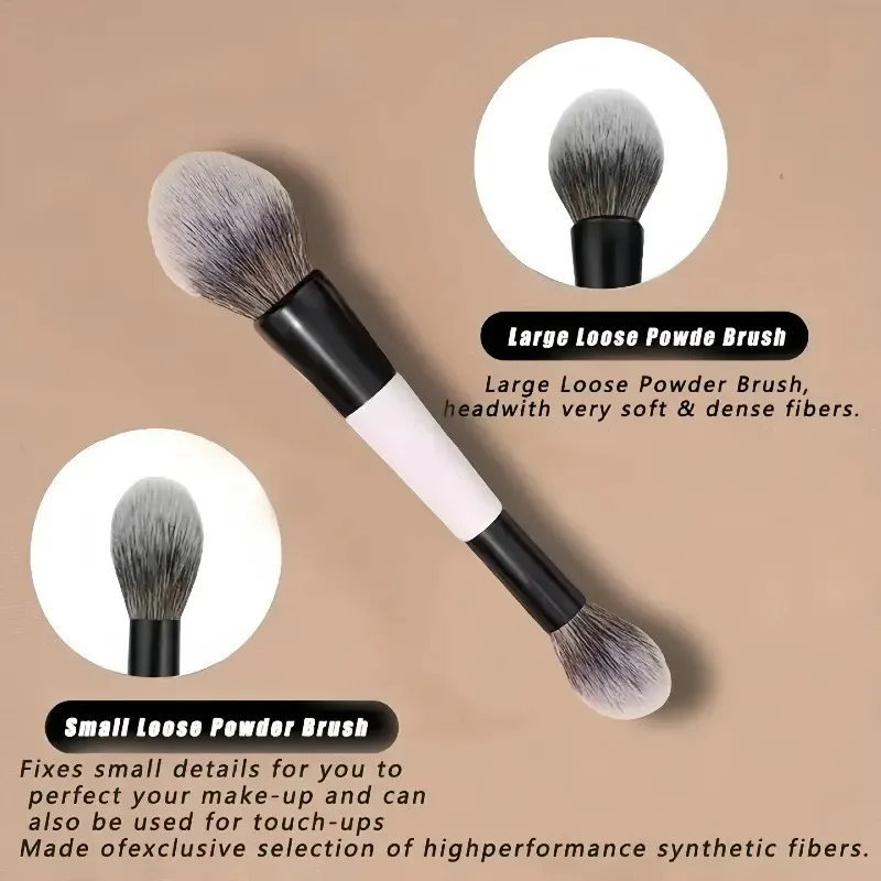 Double Head Makeup Brushes 2 In 1 Flat Angled Foundation Concealer Contour for Blending Loose Powder Liquid Cream Cosmetic Tools