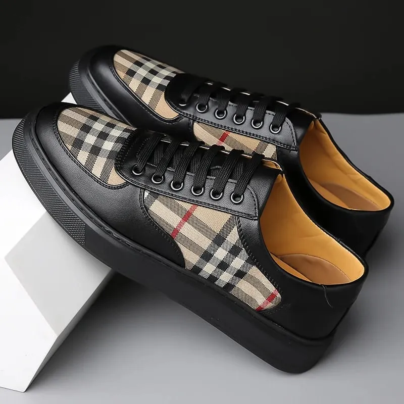 Men's Plaid Patchwork Casual Sneakers Lace‑up Low‑top Walking Shoes Fashion Daily Outdoor Flat Footwear — image 10