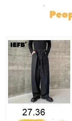 Retro Men's Washed Blue Jeans Distressed Straight Leg High Waist Loose Casual Wide Leg Denim Long Pants Fashion New 9X3258 — image 8