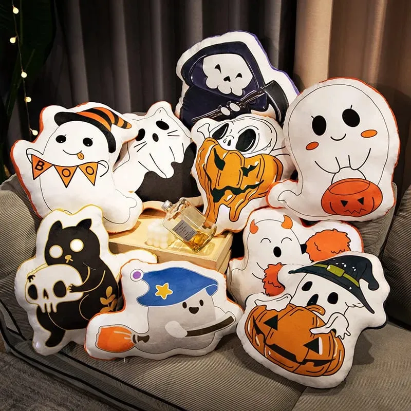 Halloween Ghost Pumpkin Pillow 35‑40cm Soft Stuffed Plush Cushion for Home Decor and Party — image 2