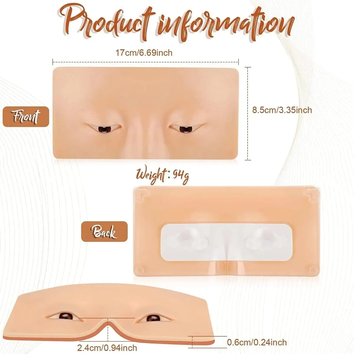 Wheat Silicone Makeup Practice Board with Pearl Stickers and Brushes - Suitable for Makeup Artists and Beginners — image 3